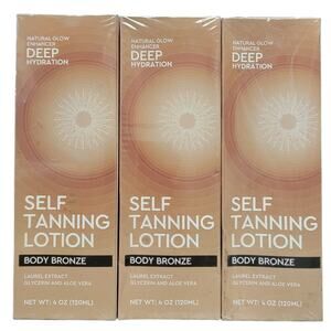 Body Bronze Self‎ Tanning Lotion Drops 4 oz Lot 3 Hydrating Natural Glow Tanner